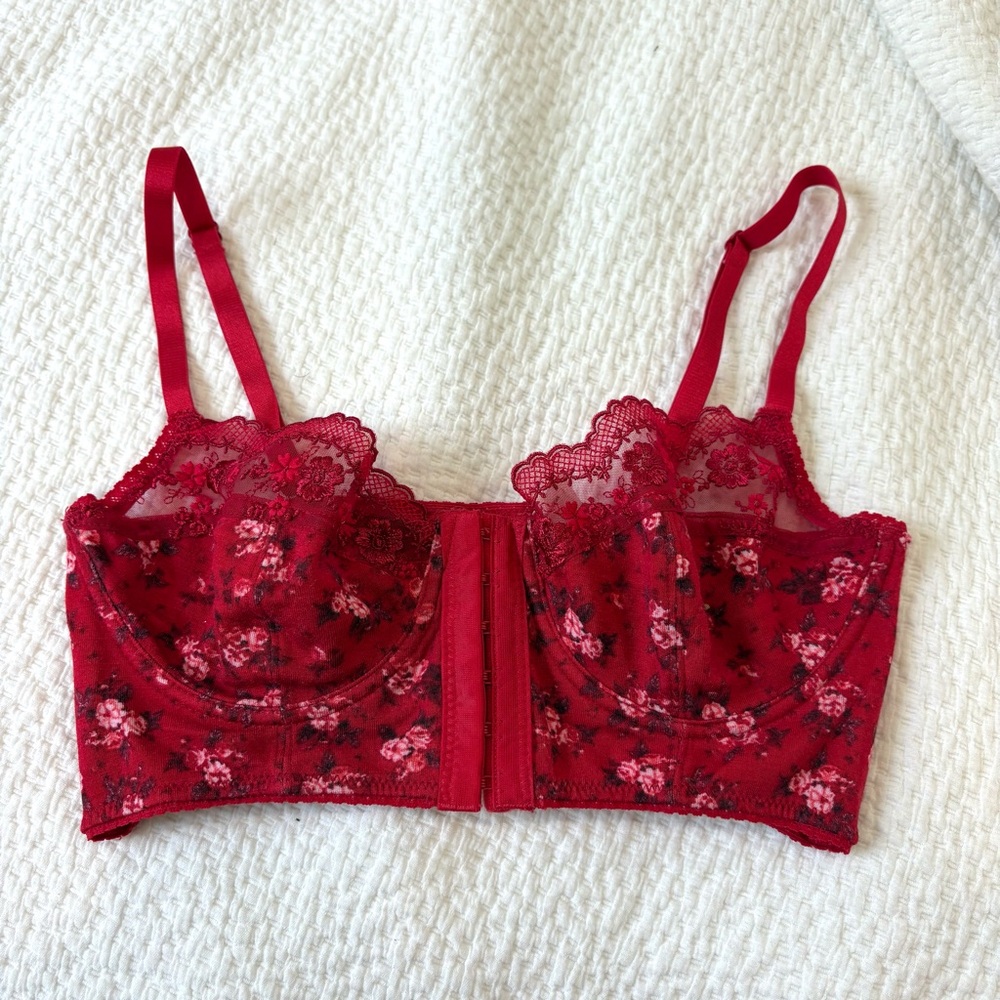 Free People Scarlet Floral Lace Bra